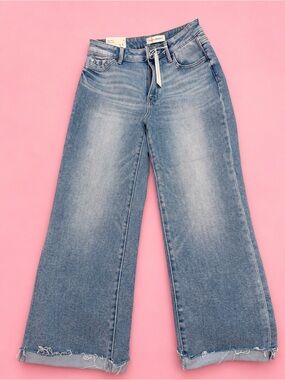 Flying Monkey High-Rise Kick Flare Light Blue Jeans